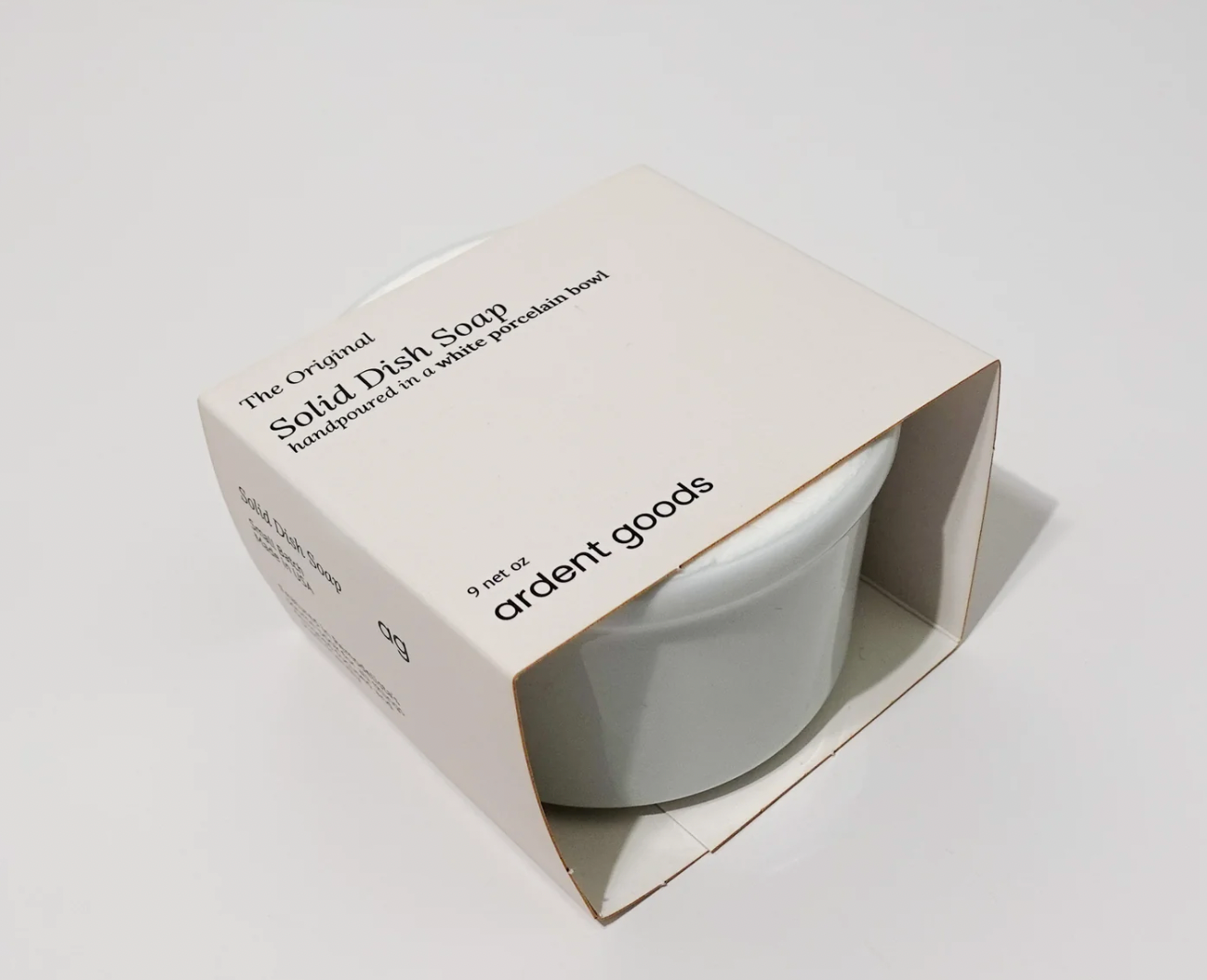 Ardent Goods Solid Dish Soap in a white bowl