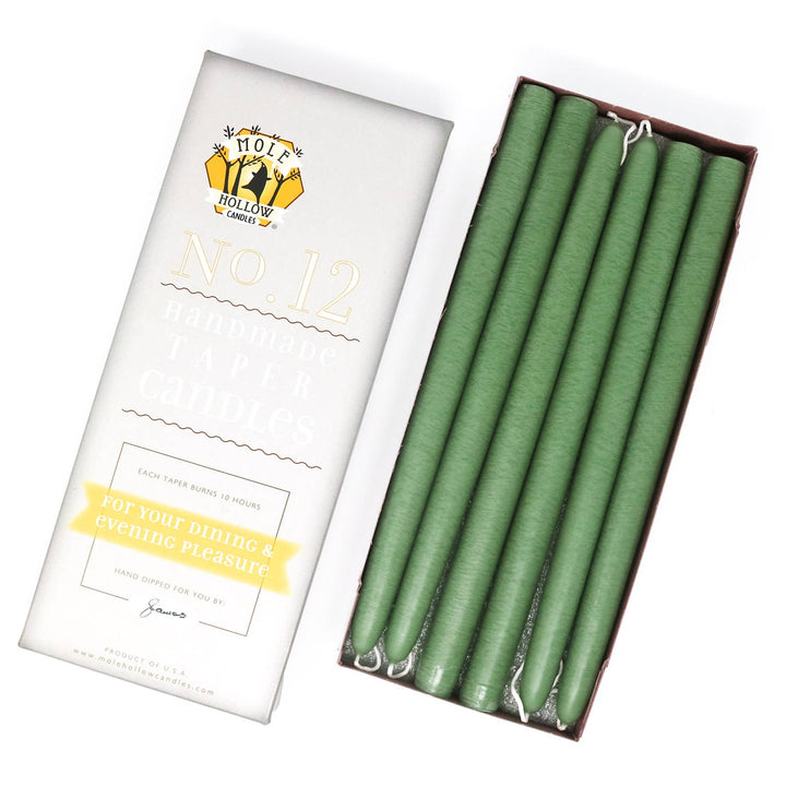 12" Hand Dipped Unscented Taper Candles