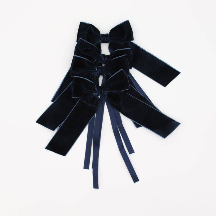 Royal Blue Velvet Napkin Bow Tie - Set of 4