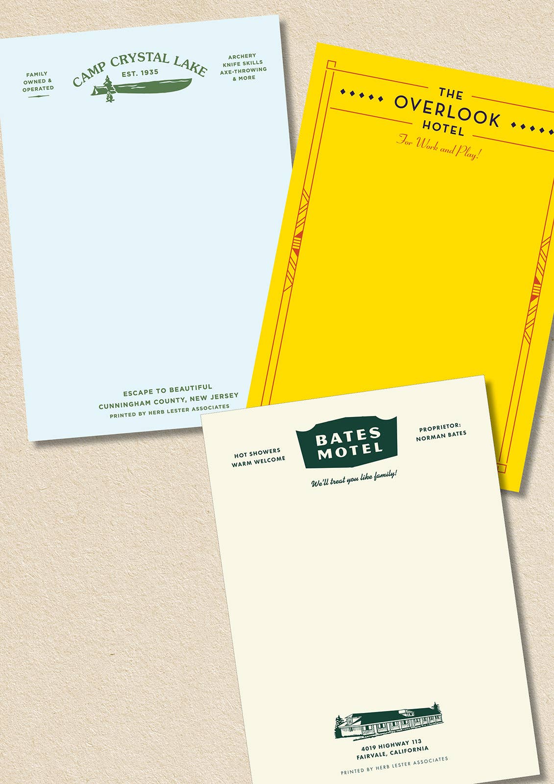 The Horror Set: Fictional Hotel Notepads