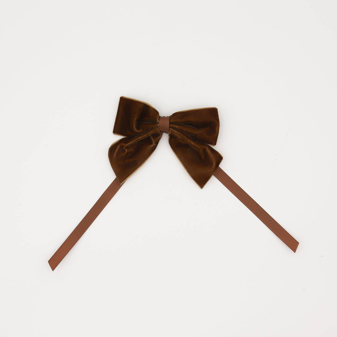 Chocolate Mini Velvet Napkin Bow Tie - Set of 4