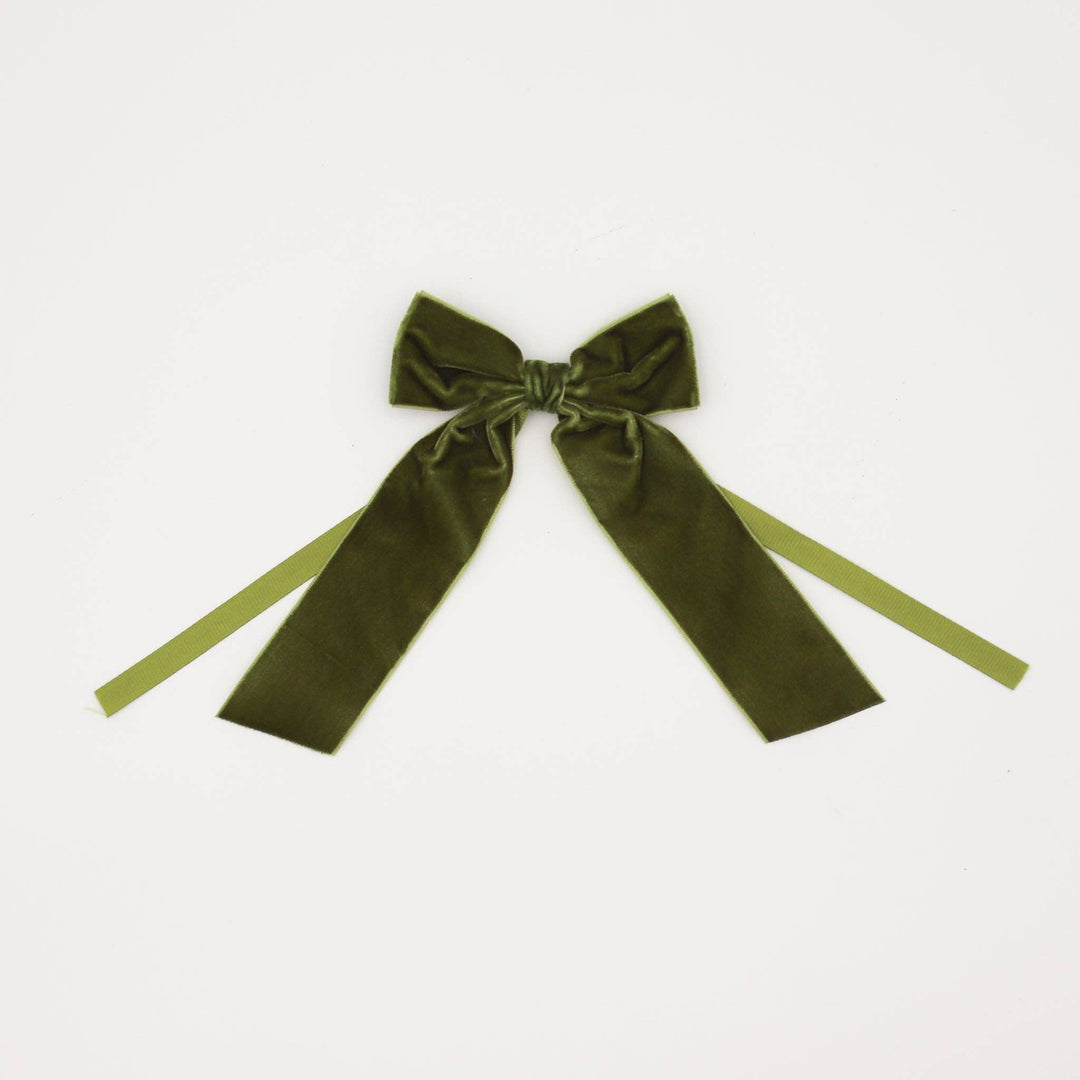 Large Forest Green Velvet Napkin Bow Tie - Set of 4
