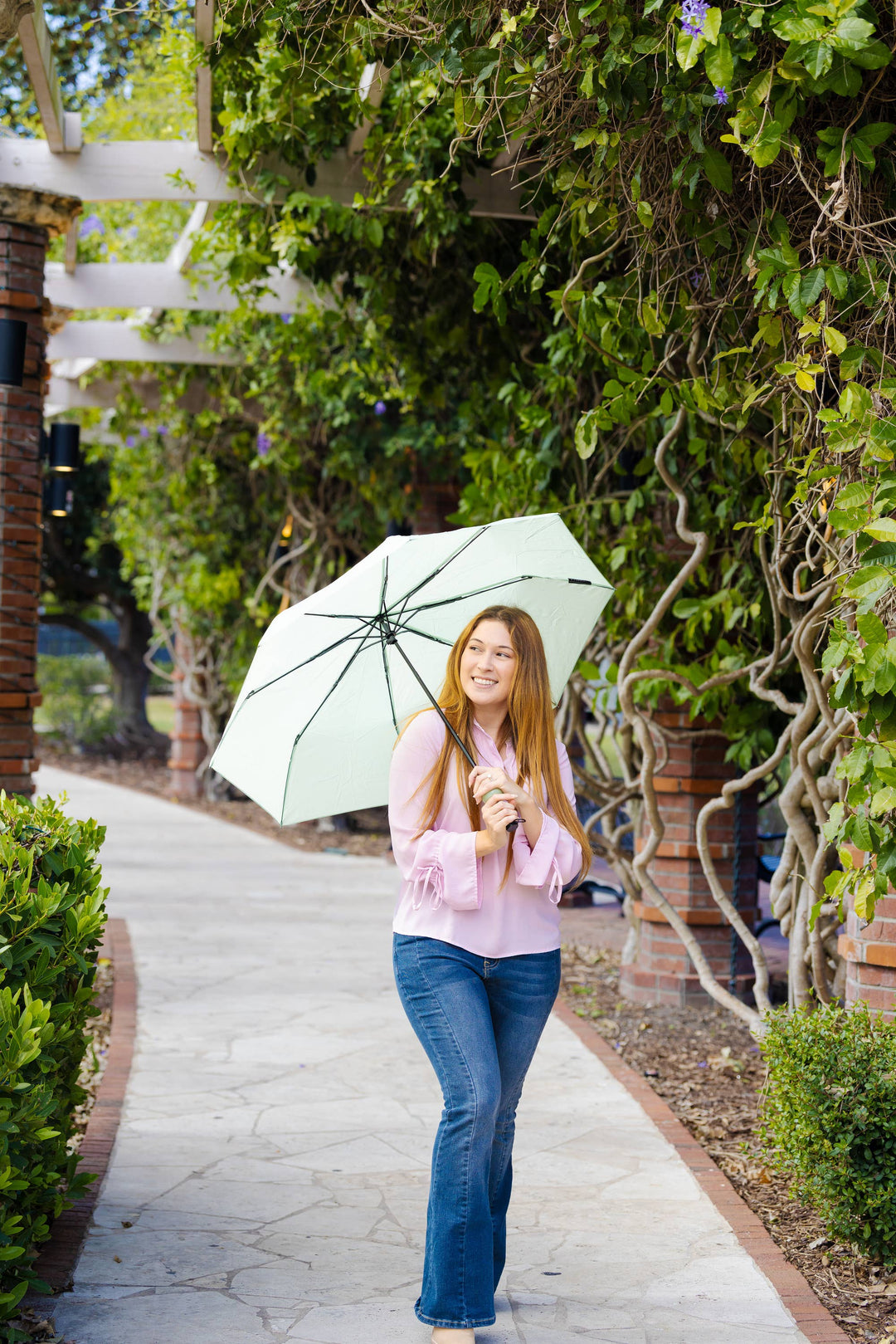 Sage Wine Bottle Umbrella