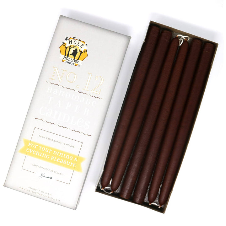 12" Hand Dipped Unscented Taper Candles