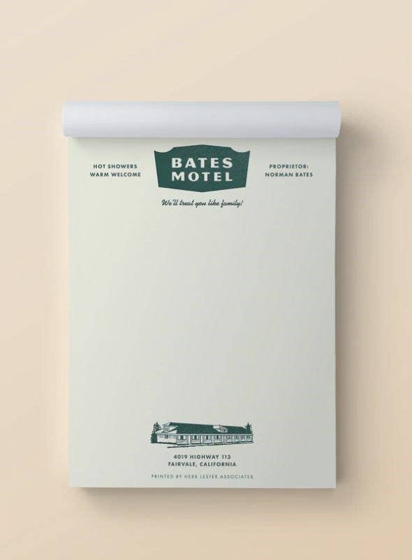 The Horror Set: Fictional Hotel Notepads