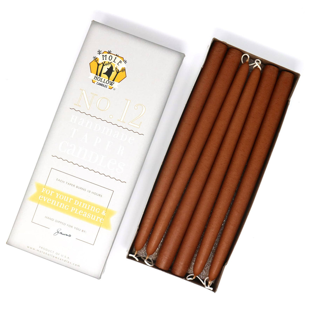 12" Hand Dipped Unscented Taper Candles