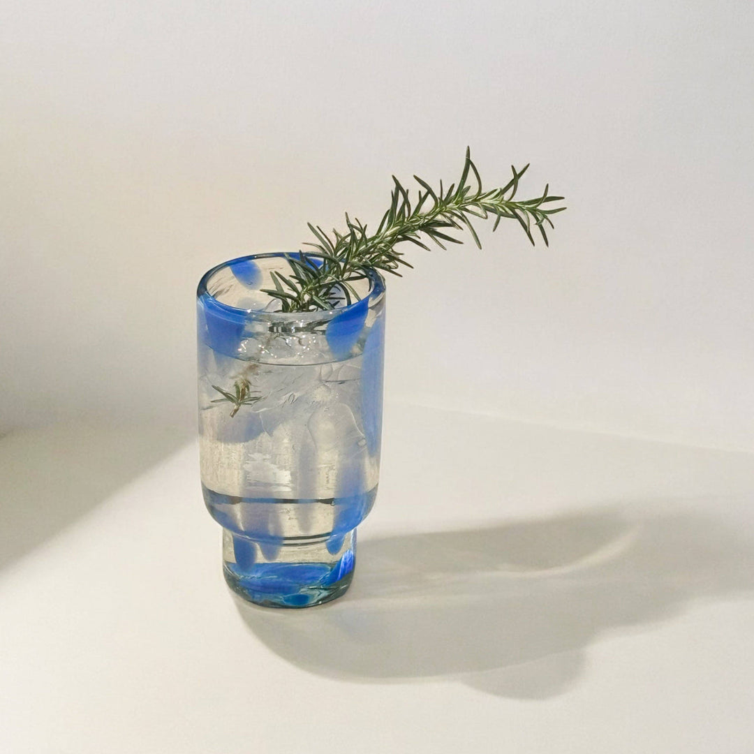 Frida Tall Glasses Blue & Clear (Set of 4) by MESO