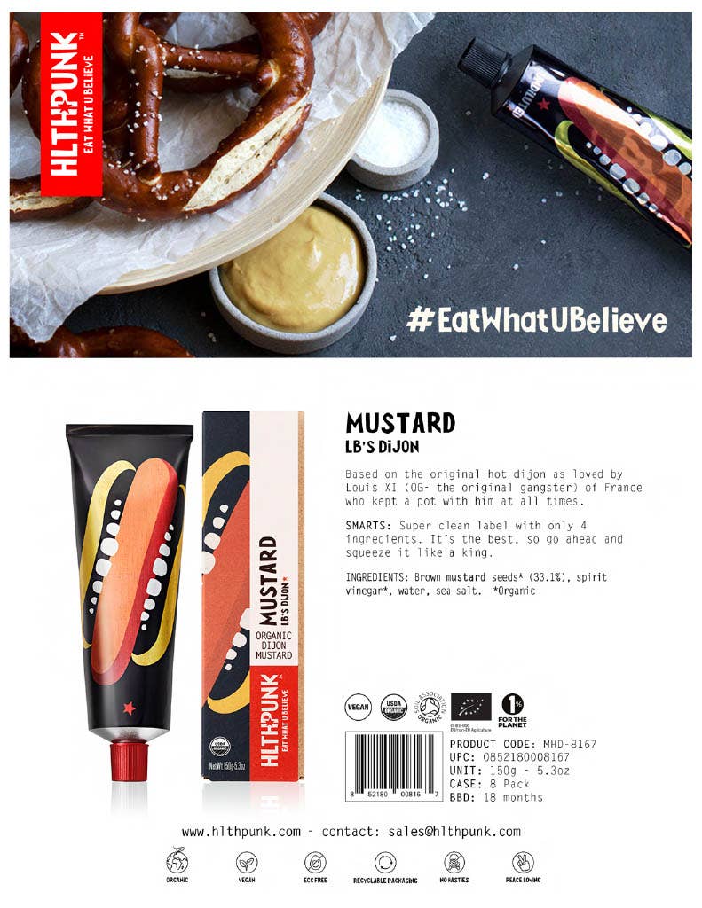 LB's Dijon Mustard Organic - 5.3oz (150gm)