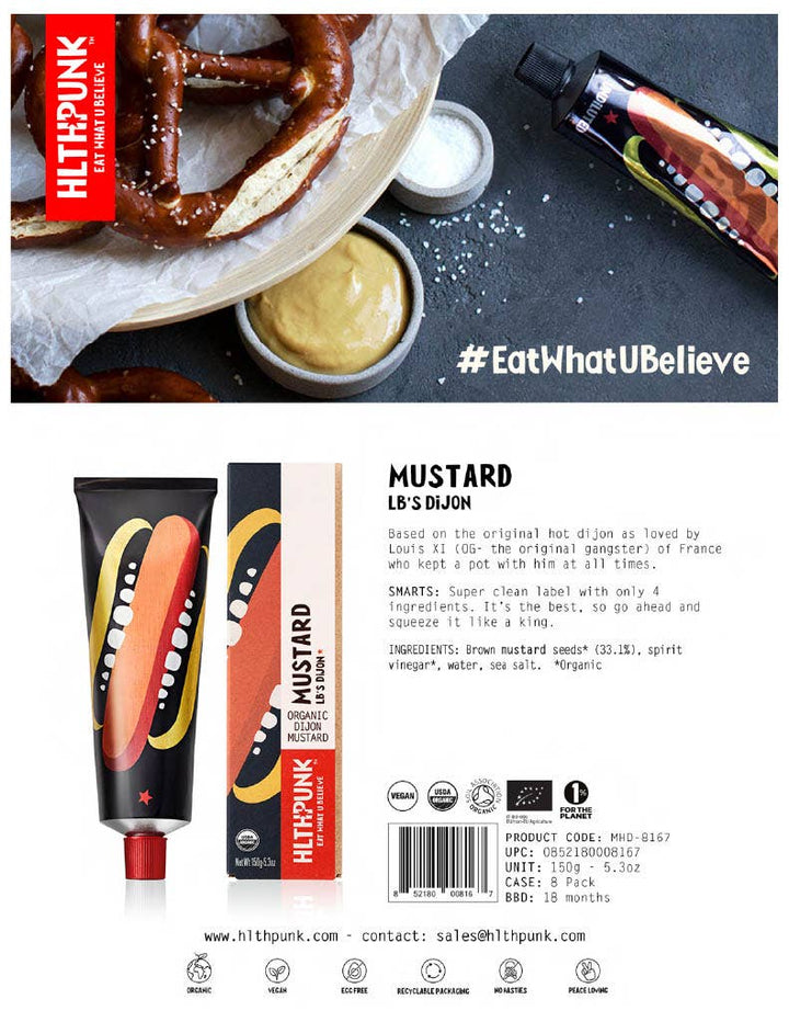 LB's Dijon Mustard Organic - 5.3oz (150gm)