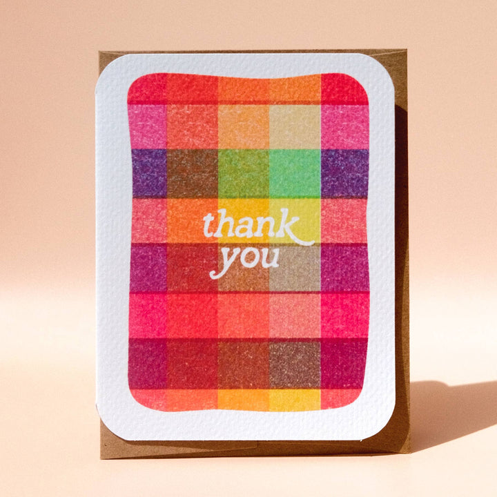 Plaid Thank You Card