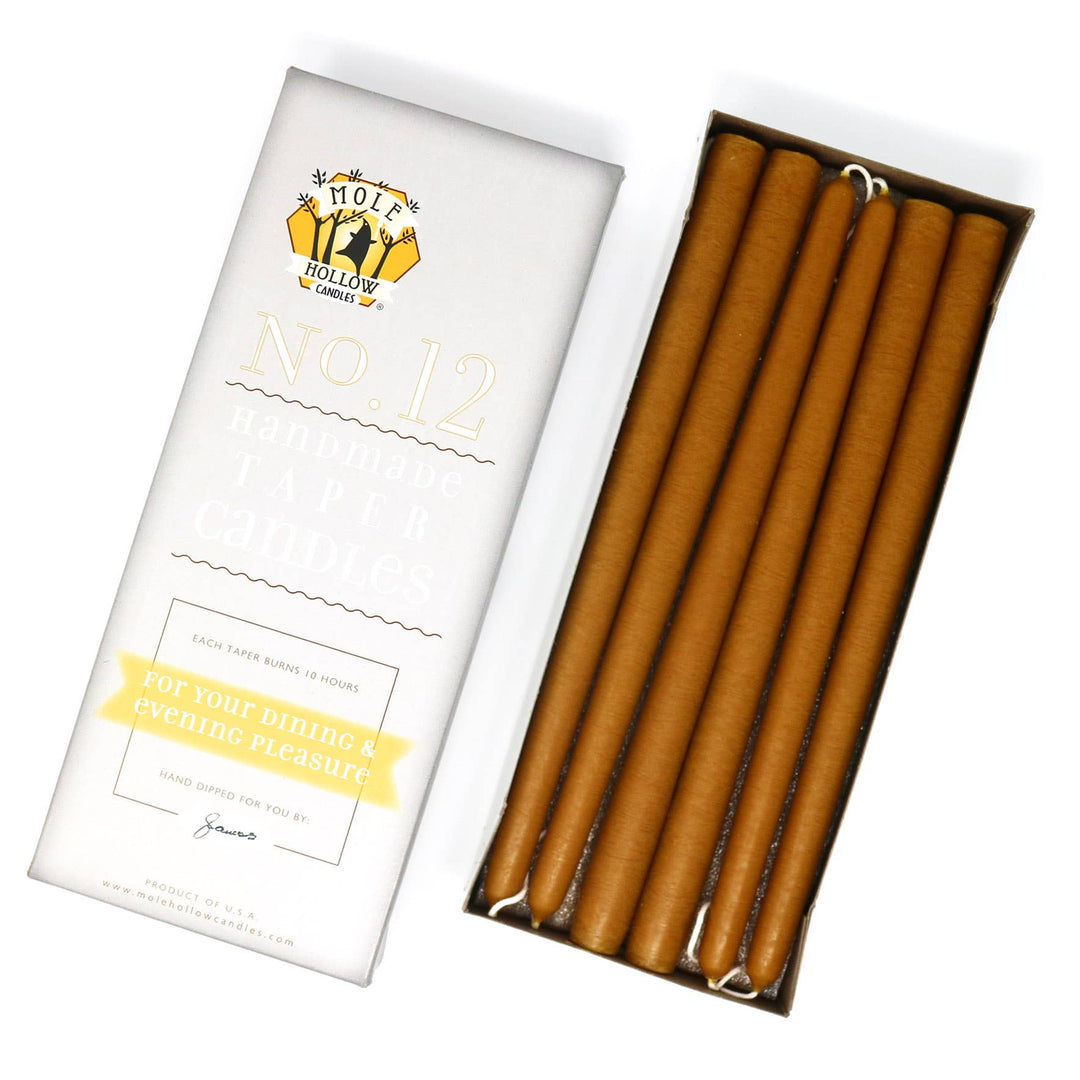 12" Hand Dipped Unscented Taper Candles