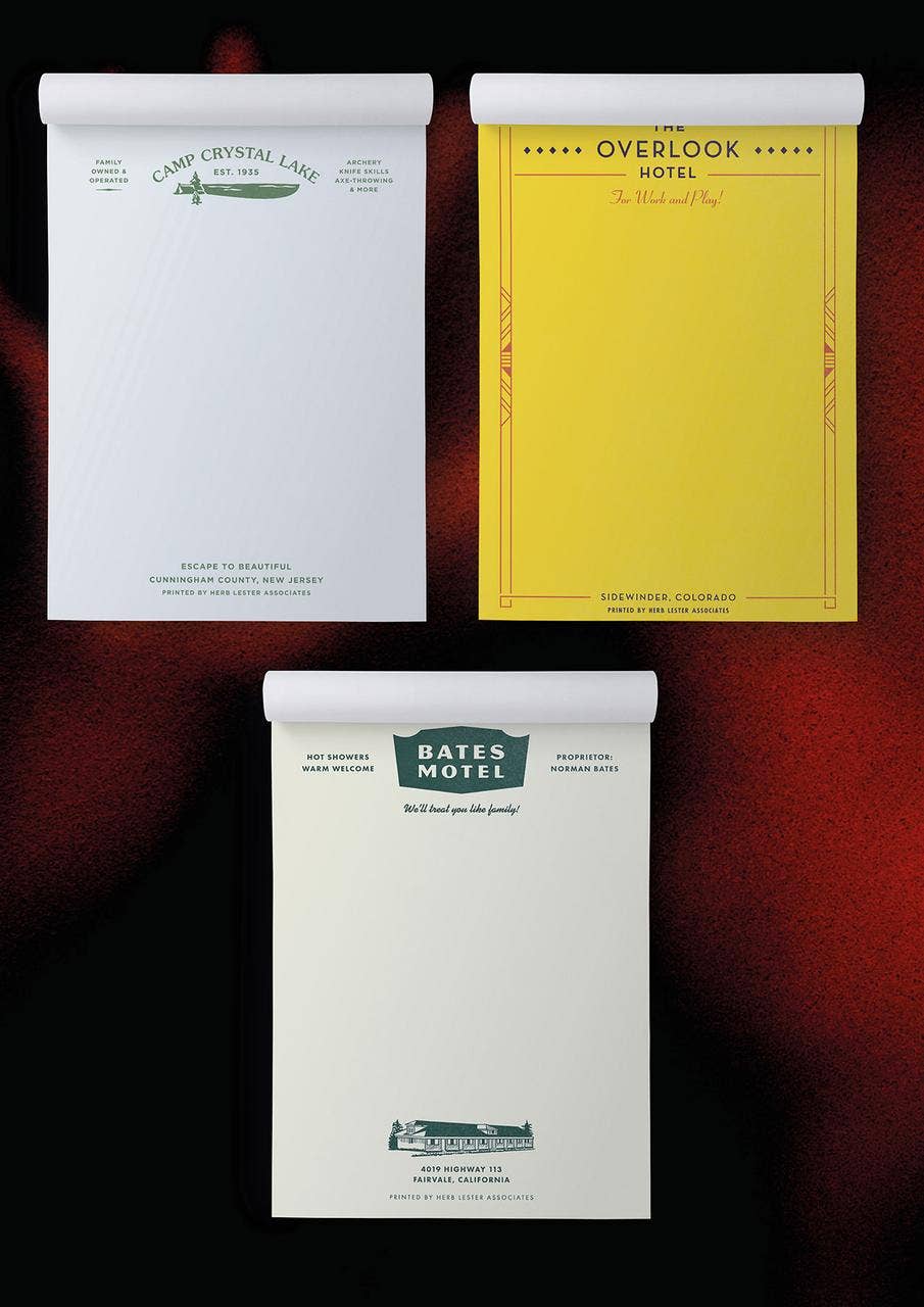 The Horror Set: Fictional Hotel Notepads