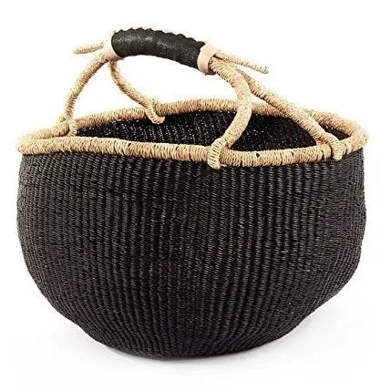 Large Black African Basket | Bolga Ghana Basket